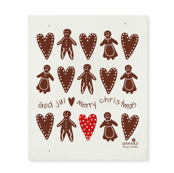 Merry Christmas God Jul - Gingerbread - The Amazing Swedish Dish Cloth