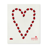 Heart - Lady Bugs - The Amazing Swedish Dish Cloth