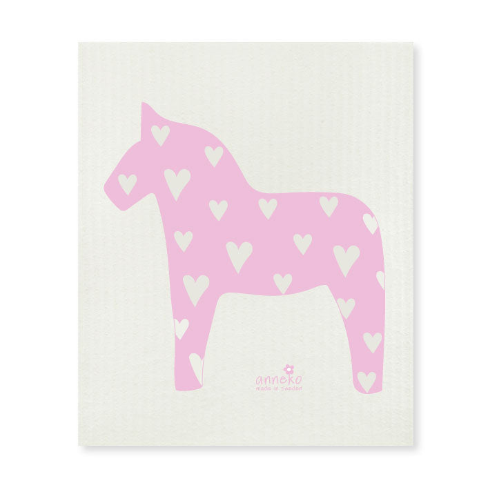 amazing swedish dishcloth pink dala horse by anneko