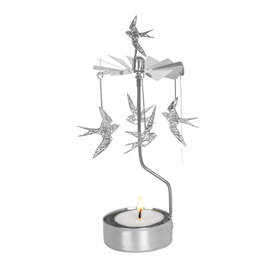 Swallow Silver - Rotating Carousel Candle Holder