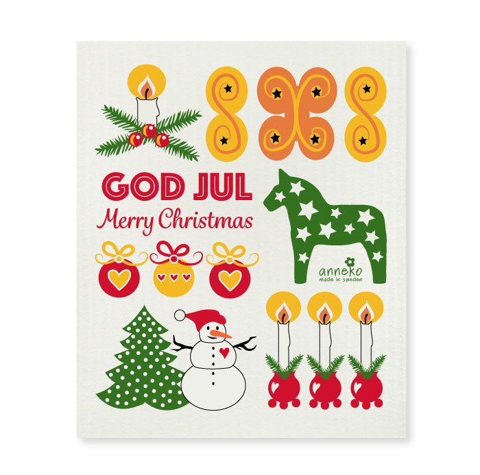 amazing swedish dishcloth god jul merry christmas snowman