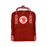 Deep Red - Folk Pattern - Mini Kanken Backpack