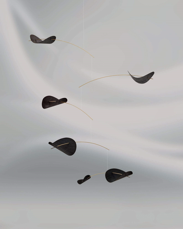 Drifting Clouds Mobile in Black