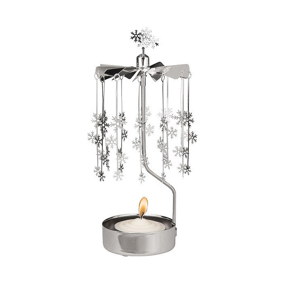 rotating candle holder small snowflakes