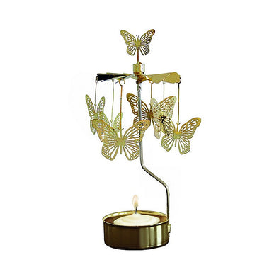 Butterfly - Gold - Rotating Carousel Candle Holder