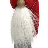 Long Tomte with Reindeer Beard, Grey with Red Hat