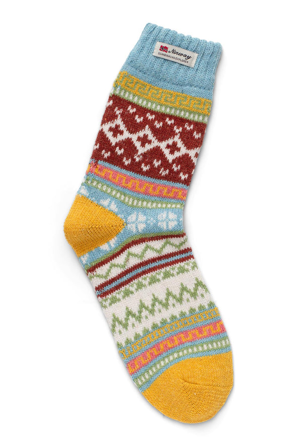 Multi Gold Norwegian Socks Small