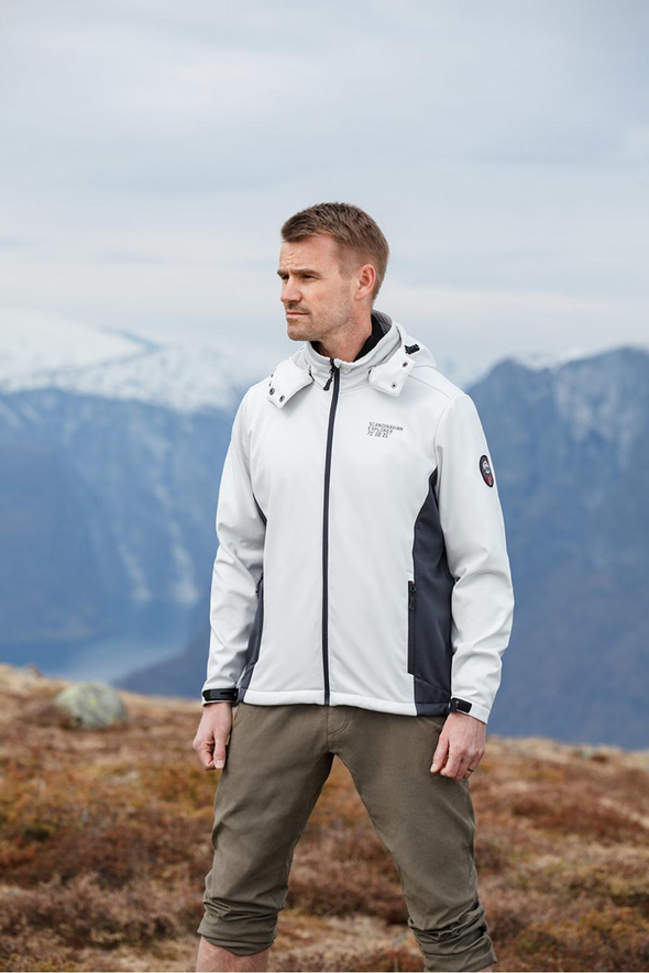 3 Layer Softshell Jacket Unisex - White and Dark Grey