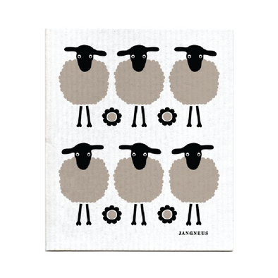 Sheep 6 - Black and Grey - The Amazing Swedish Dish Cloth