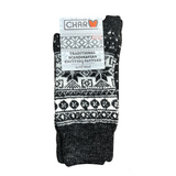 Traditional Scandinavian Charcoal/White Socks
