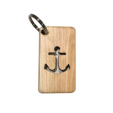 Anchor Cut Out Wooden Key Ring