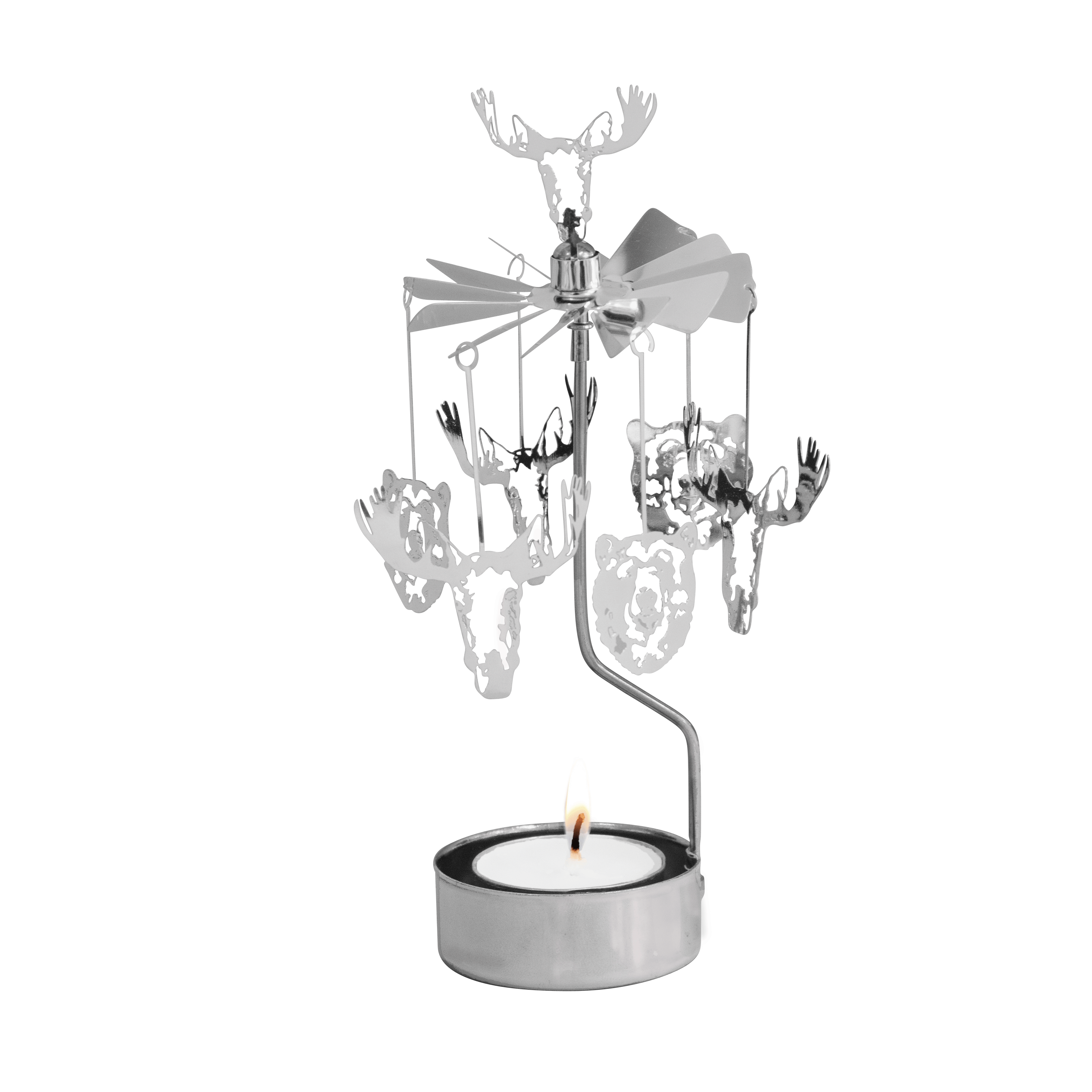 rotating candle holder nordic animals