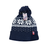 Snowflake Knit Children's Hat - Blue and White