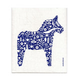Amazing Swedish Dishcloth - Blue Dala Horse