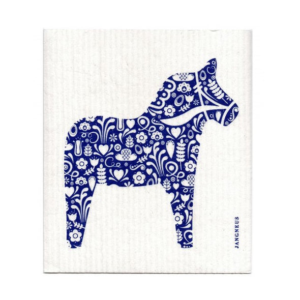 Dala Horse - Blue - The Amazing Swedish Dish Cloth