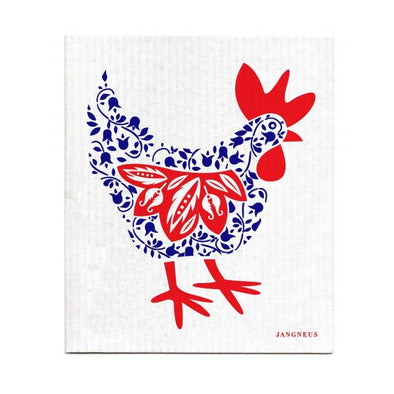 Hen - Blue & Red - The Amazing Swedish Dish Cloth -