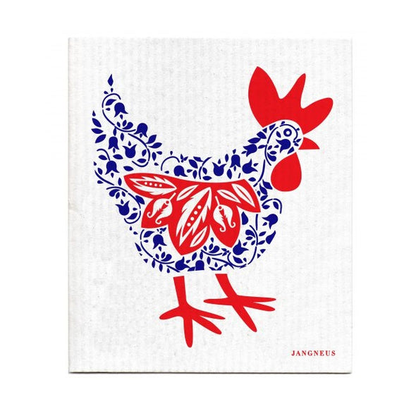 Hen - Blue & Red - The Amazing Swedish Dish Cloth -
