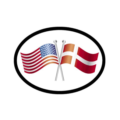 America/Denmark Flags Vinyl Car Decal