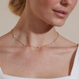 Perla Mini Necklace Multi White Gold