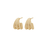Rope Creoles Triple Gold Earrings