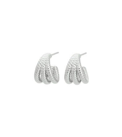 Rope Creoles Triple Steel Earrings