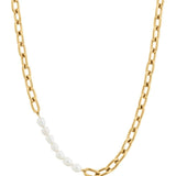 Trellis Pearl Necklace Gold
