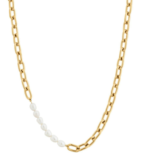 Trellis Pearl Necklace Gold