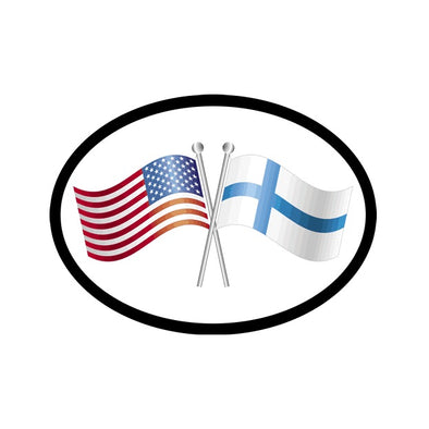 American/Finnish Flags Vinyl Car Decal