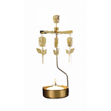 rotating candle holder gold roses by pluto design