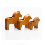 Small Wooden Dala Horse Candle Holder