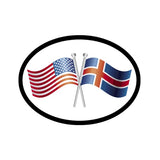 American/Icleandic Flags Vinyl Car Decal