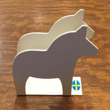 Dala Horse - White Iron Napkin Holder