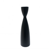 Black Wooden Candle Holder -  9"