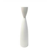 White Wooden Candle Holder -  9"