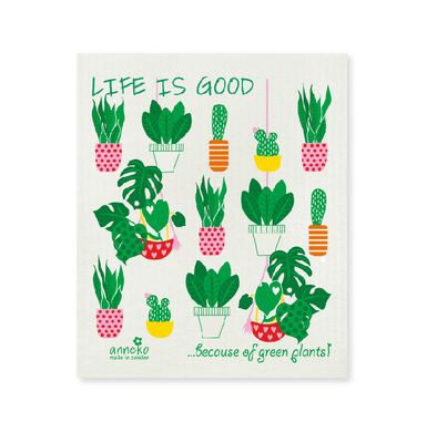 Life is good - Green Plants - The Amazing Swedish Dish Cloth