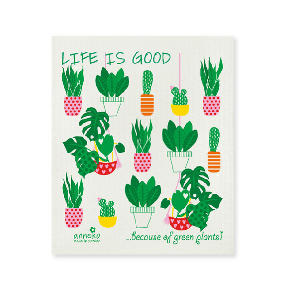 Life is good - Green Plants - The Amazing Swedish Dish Cloth