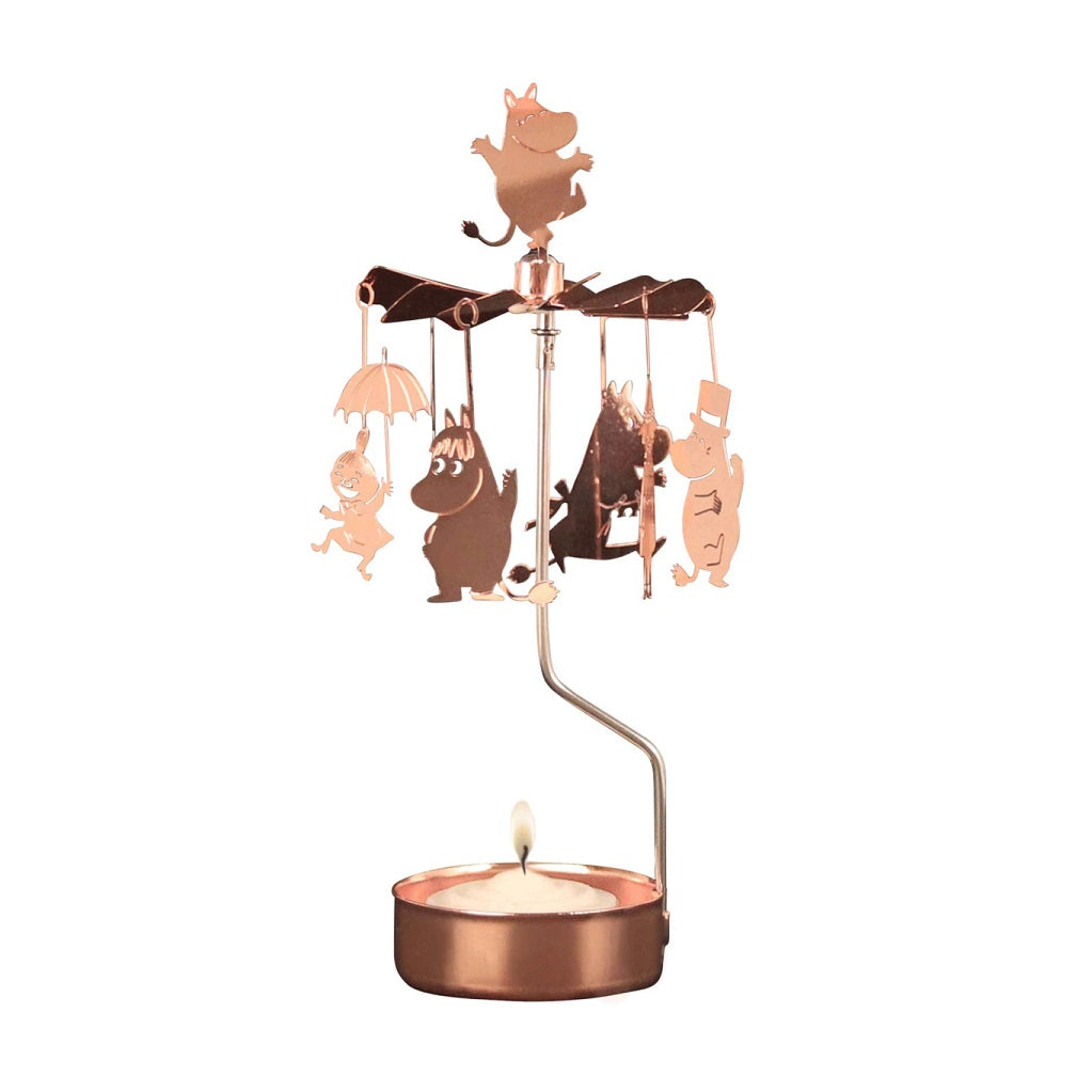 rotating candle holder moomin family copper