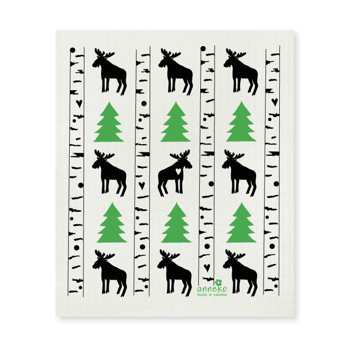 amazing swedish dishcloth moose birch pine trees 