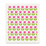 amazing swedish dishcloth small pink tulips 
