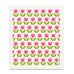 amazing swedish dishcloth small pink tulips 