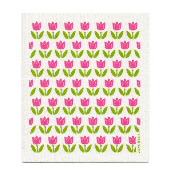 Tulips - Small Pink - Amazing Swedish Dish Cloth -