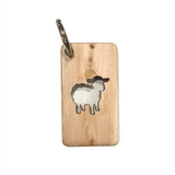 Sheep Cut Out Wooden Key Ring