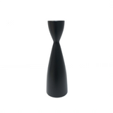 Black Wooden Candle Holder -  7.5"