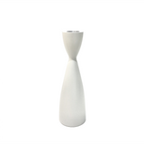 White Wooden Candle Holder -  7.5"