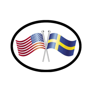 American/Swedish Flags Vinyl Car Decal