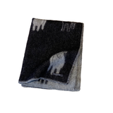 Sheep Wool Blanket - Black and Grey