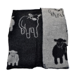 Sheep Wool Blanket - Black and Grey